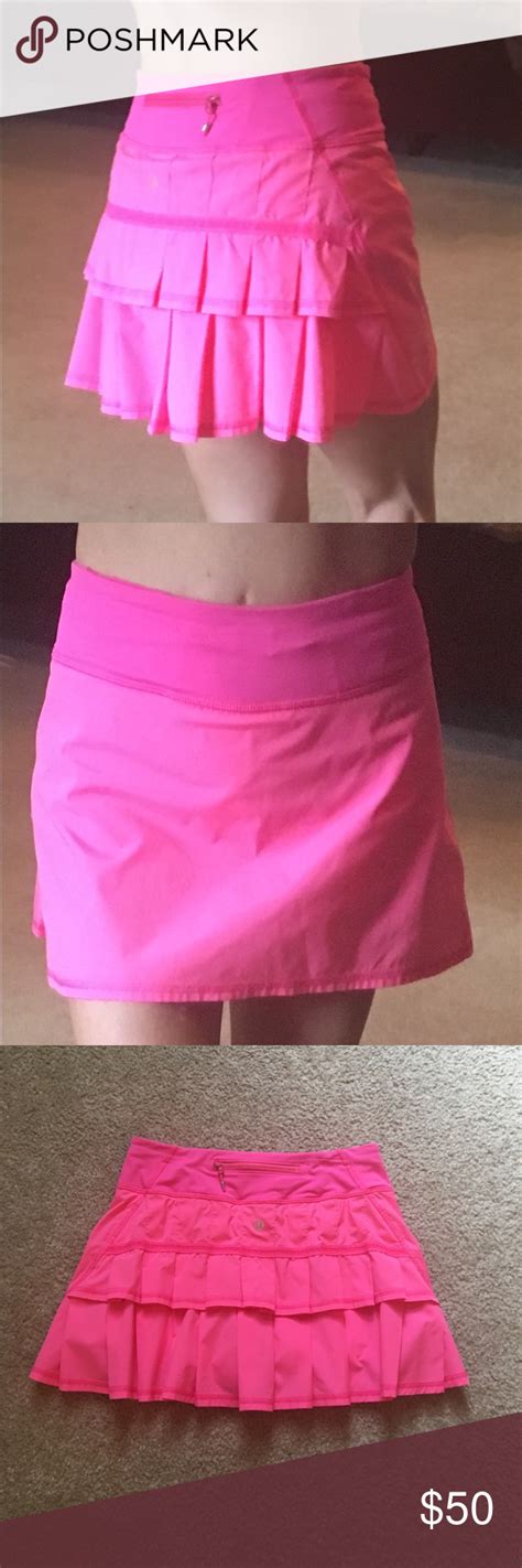 Lululemon Pink Ruffle Tennisrunning Skirt Sz 2 Running Skirts