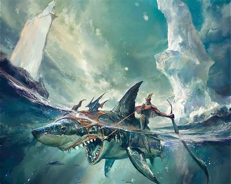 3d Mythical Shark In Ocean Wallpaper Wallpapersxplore Free Hd