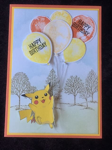 Pokemon Theme Birthday Card Happy Birthday Lovely As A Tree Balloon