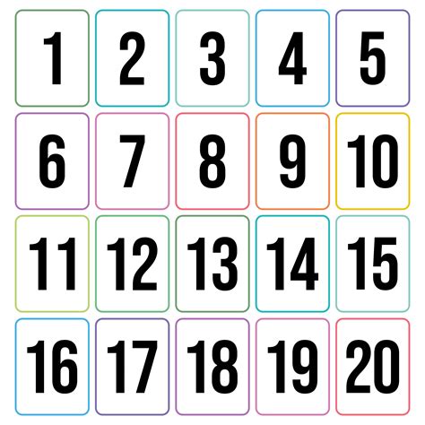 Number Flashcards 1 50 Printable Pdf