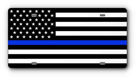Thin Blue Line American Flag Front License Plate Covermyplate
