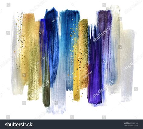 Abstract Watercolor Brush Strokes Isolated On Stock Illustration