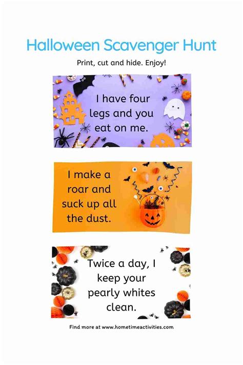 Halloween Scavenger Hunt For Kids Free Printable Clues