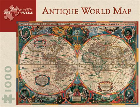 Our puzzles are made of premium blue chipboard with large pieces that interlock well enough to pick up from corners and still stay together. 1000 Piece Jigsaw Puzzle - Antique World Map by Pomegranate