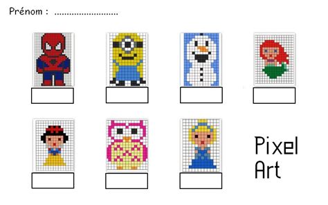Feuille De Pixels À Imprimer Grille Pixel Art Vierge A4 Grille De