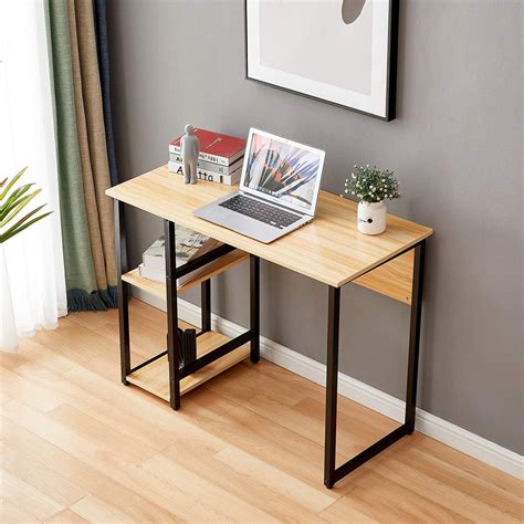 Computer Desk 39 4 Small Spaces Writing Desk With Storage Shelves For Home Office And Bedroom