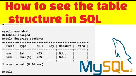 How To See The Table Structure In Sql Describe Command In Sql Learn