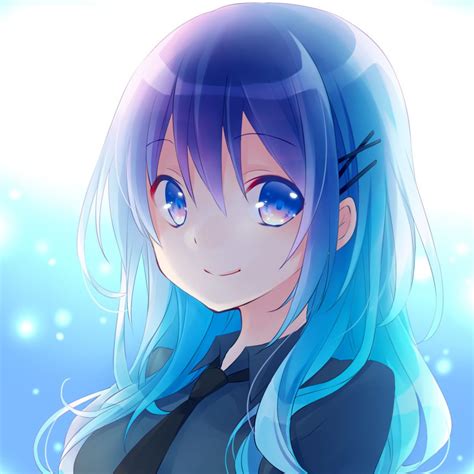 Anime Cute Blue Hair Girl Anime Girl