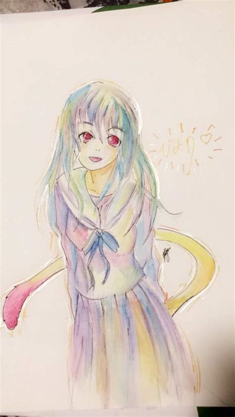 Anime Girl With Pastel Rainbow Hair