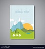 Book cover design template with flat landscape Vector Image