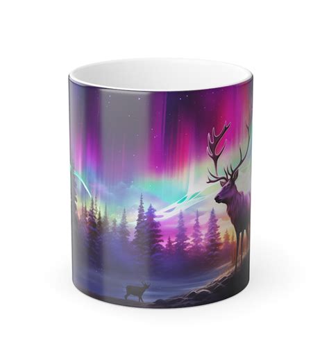 Northern Lights Mug Aurora Borealis Heat Sensitive Magic Mug Color