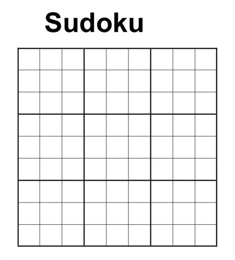 Blank Sudoku Printable Printable World Holiday
