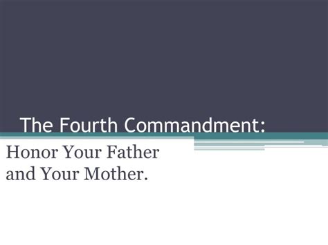 Ppt The Fourth Commandment Powerpoint Presentation Free Download