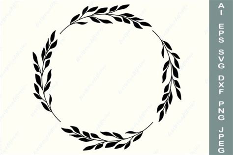 Visual Arts Wedding Wreath Svg Wreath Monogram Svg Circle Frame Wreath