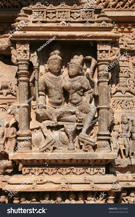 Shiva And Parvati Carving In Nagda Temple Rajasthan India Stock Photo