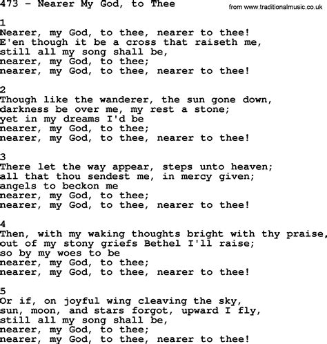 Adventist Hymnal Song 473 Nearer My God To Thee With Lyrics Ppt