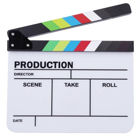 Professional Colorful Clapperboard Clapper Board Acrylic Dry Erase
