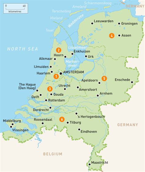 Map Of The Netherlands Netherlands Regions Rough Guides Rough Guides