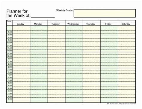 Excel Weekly Calendar Template Letter Example Template