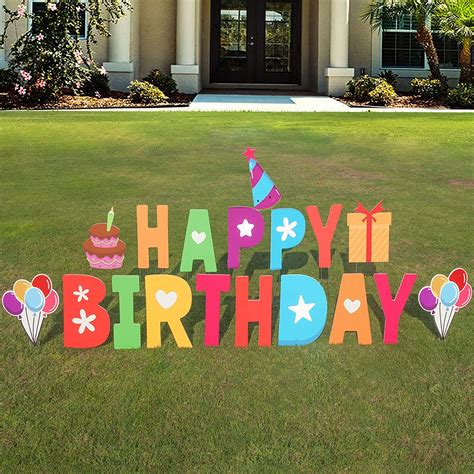 Happy Birthday Yard Signs With Stakes Happy Birthday Yard Signs