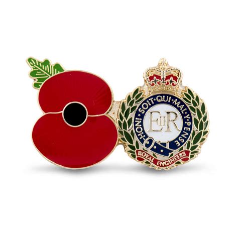 Poppy Shop Regimental Poppy Badge Royal Engineers Poppy Pins Poppy