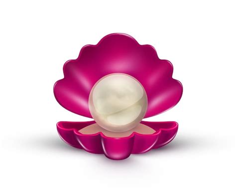 Premium Photo Bright Pink Shell With Golden Pearl