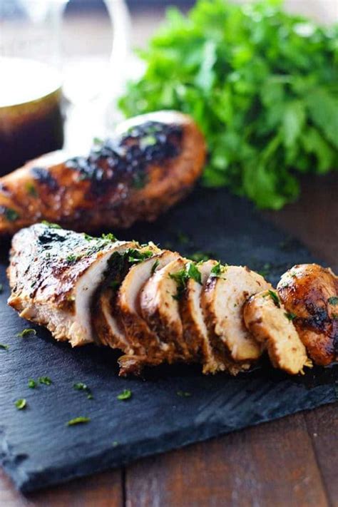To marinate chicken, you'll need to make a marinade using oil, vinegar or another acidic ingredient, and plenty of seasonings; Best Grilled Chicken Marinade | Soulfully Made