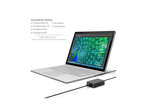 Surface Book 2 Surface Laptop Charger 15v 4a 65w Power Supply Adapter