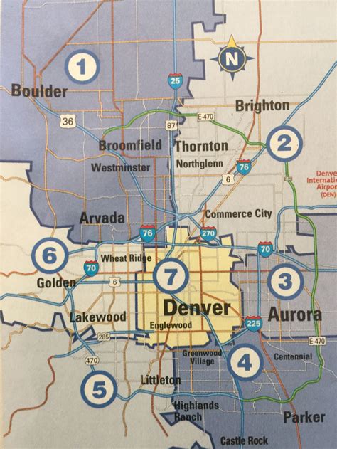 Denver And Suburbs Orientation Map Denver Suburbs Commerce City