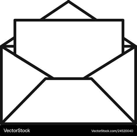 Open Envelope Icon Outline Style Royalty Free Vector Image