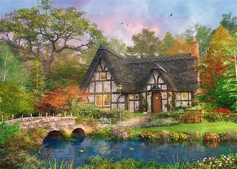 Dominic Davsion Cottage Puzzles Cottage Art Cottage Wallpaper