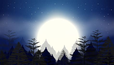 Beautiful Night Sky Scene Download Free Vectors Clipart