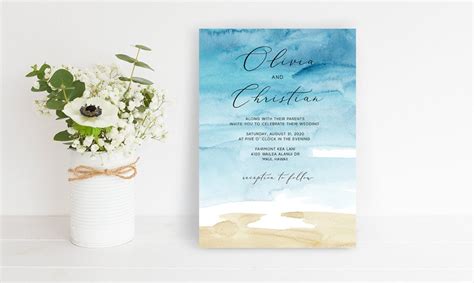 Beach wedding invitations / seashell theme. Beach Wedding Invitation Wording | Destination Wedding Details