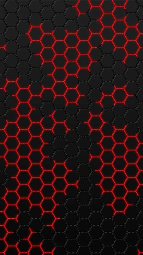 640x1136 Black And Red Hexagon Iphone 55c5sse Ipod Touch Wallpaper