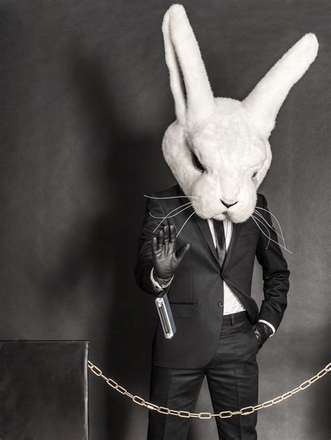 Wearing Rabbit Head Man Stock Photo Free Download