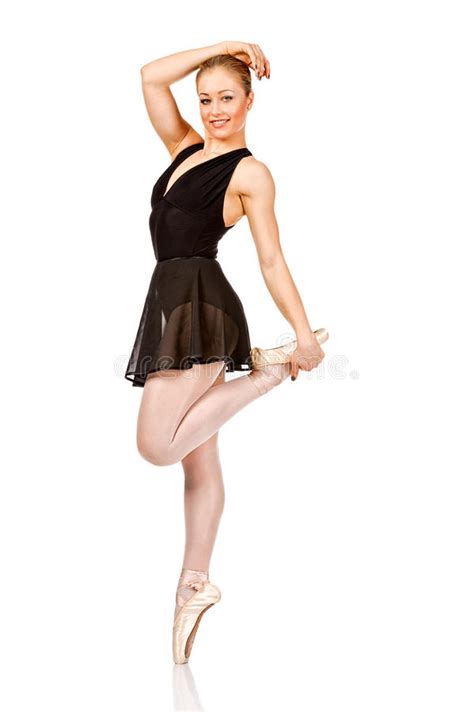 La Bailarina Maravillosa Joven Está Bailando Agraciado Imagen De