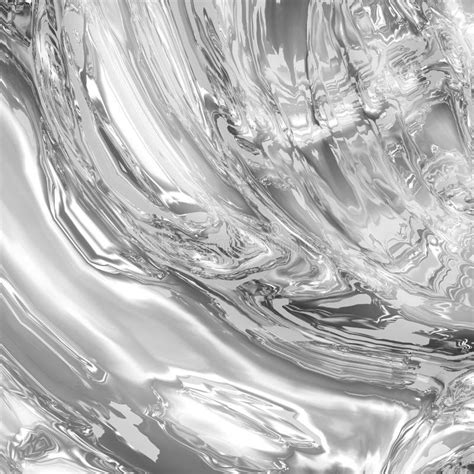Liquid Chrome Texture Abstract Metallic Wrap Waves Fluid Monochrome