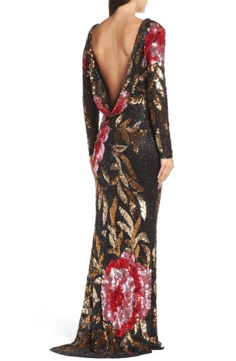 Mac Duggal Long Sleeve Sequin Column Gown Nordstrom Long Sleeve