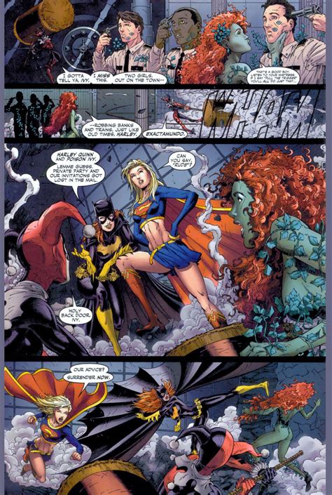 Empowering Superhero Showdown Supergirl And Batgirl Vs Harley Quinn And Poison Ivy