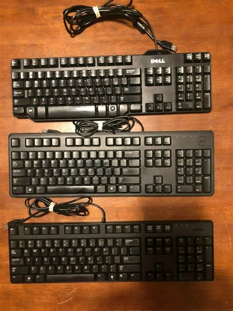 Lot Of 3 Dell Usb Keyboards Keyboard Kb212 B Kb1421 L100