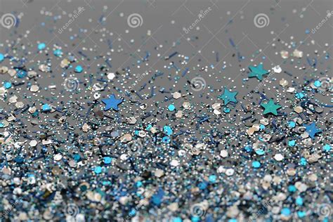 Blue And Silver Frozen Snow Winter Sparkling Stars Glitter Background Holiday Christmas New