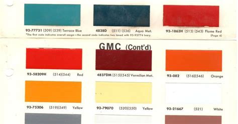 1964 1965 1966 1967 1968 1969 1970 Gmc Trucks Pickup Paint Chips 18pc