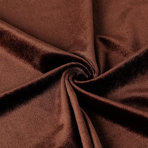 Brown Stretchy Velvet Fabric By The Yard Stretch Fabrics Etsy