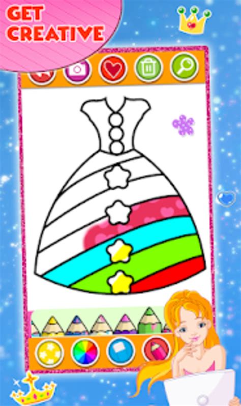 Glitter Dress Coloring And Drawing For Kids For Android Download