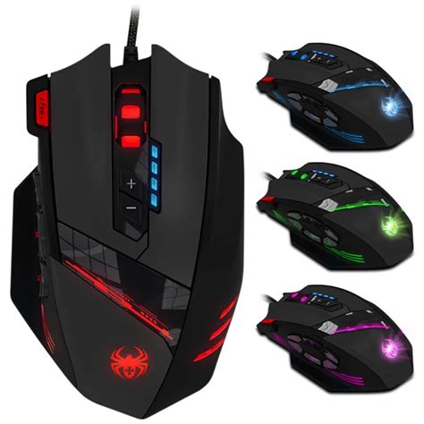 New Zelotes C 12 Wired Usb Optical Gaming Mouse 12 Key 4000dpi 7 Color
