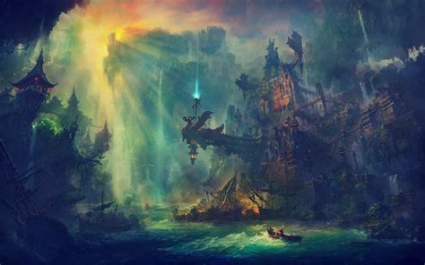 Fantasy Art Fantasy City Wallpapers Hd Desktop And