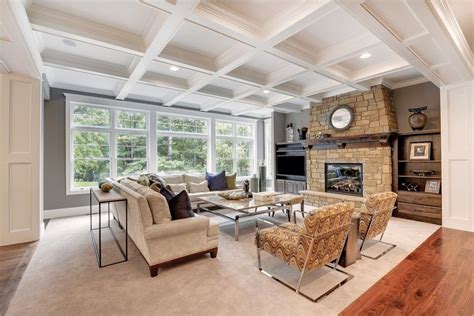 With 10 lag screws in place, this thing isn't going anywhere. Image result for 10 ft ceiling great room | House and home magazine, Home, Transitional living rooms