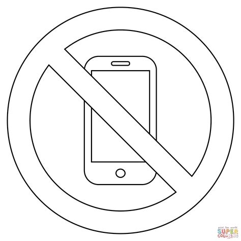 Žádné Mobilní Telefony Omalovánka Omalovánky K Vytisknutí Zdarma