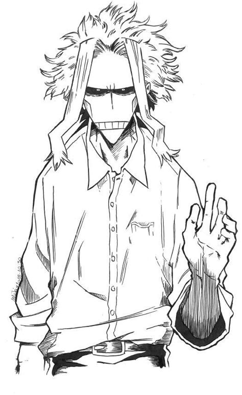 Boku No Hero Academia All Might Character Drawing Anime Sketch