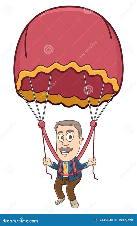 Businessman Flying A Parachute Stock Illustration Illustration Of